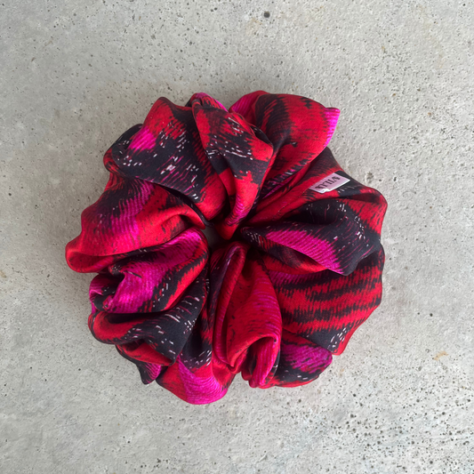 Red Flowers Scrunchie